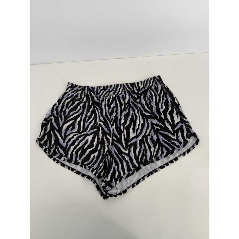 2(X)IST Womens Zebra Print Athletic Shorts Black Grey White Elastic‎ Waist Sz S